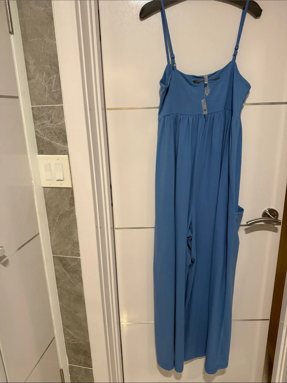 NWT Free People FP Movement Hot Shot Strappy Onsie Jumpsuit Jumper Blue Size XL - Picture 8 of 12